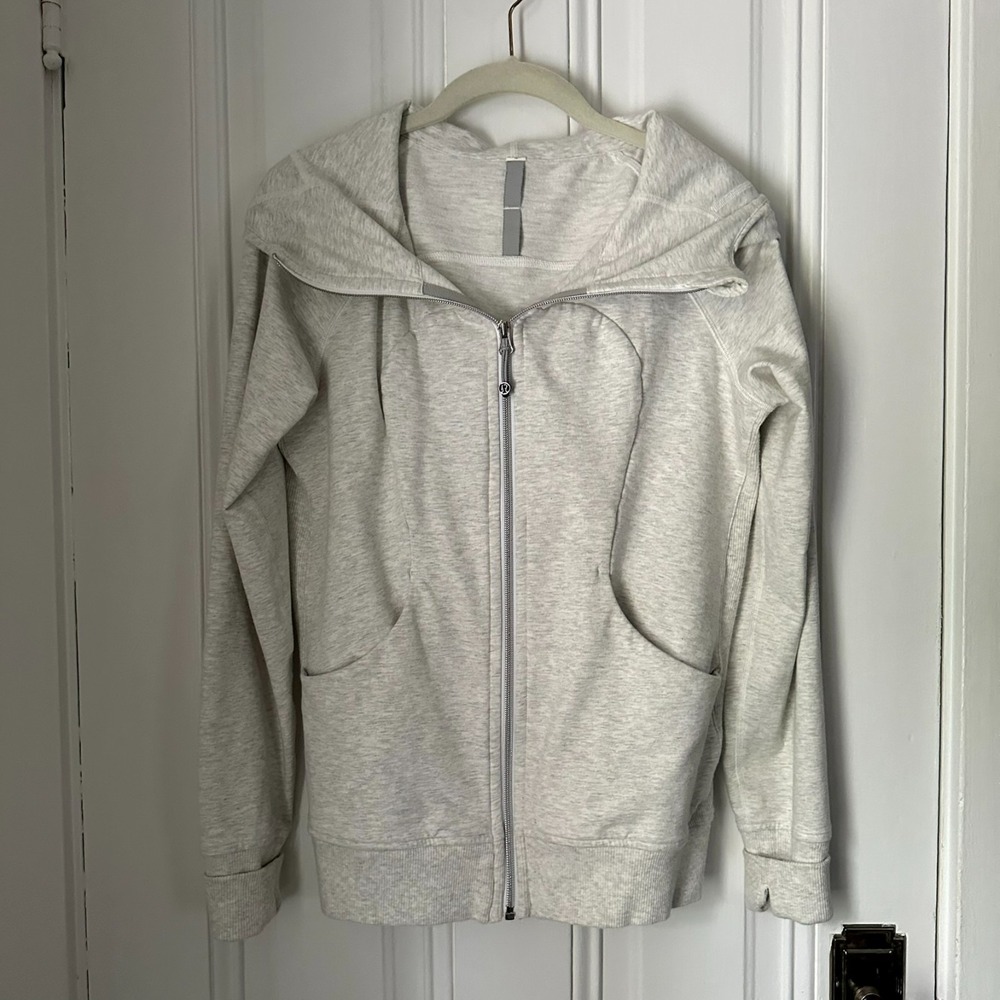 Lululemon Scuba Full Zip Hoodie Heathered Core Ultralight Gray‎ Women's Size 8